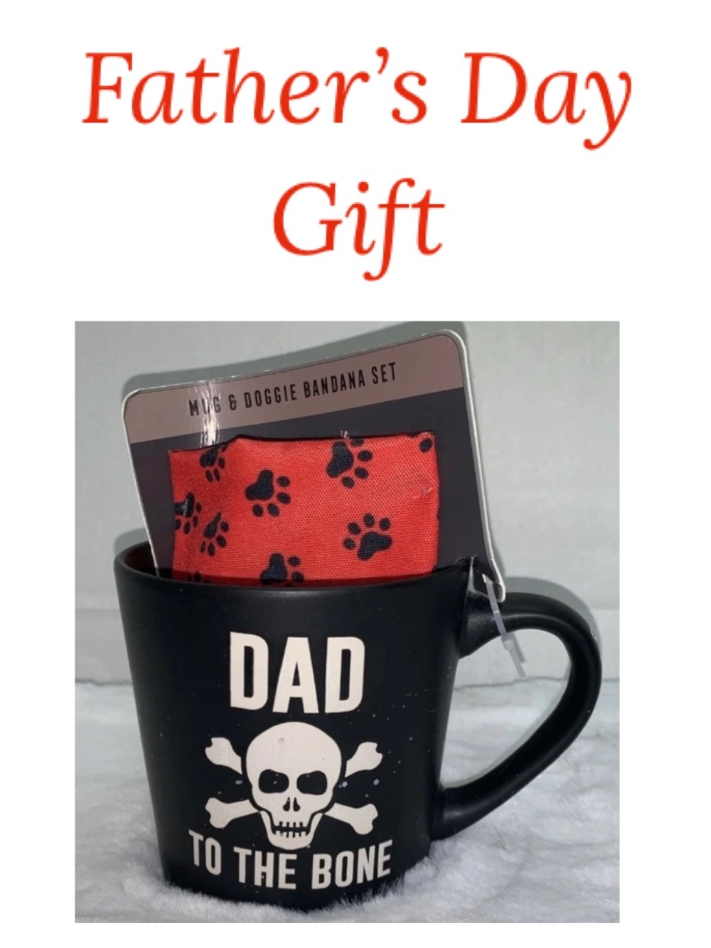 🇺🇸 Dog Dad Black Mug Gift Set Skull Crossbones Dad To The Bone NWT Father’s Day